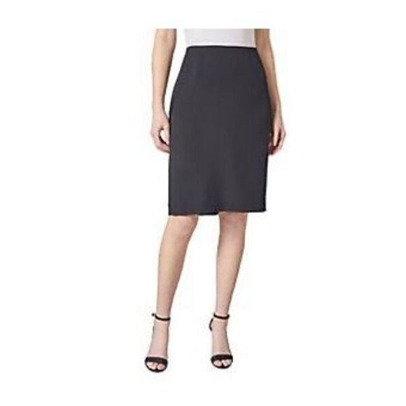 NWT SZ 16 Kasper Pencil Skirt in BLACK Front/Back Double Seamed Detail and Back - Picture 1 of 12